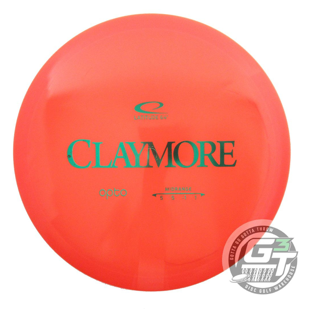 NOS Latitude 64 Opto Claymore 173g Orange Green Foil Midrange Golf Disc