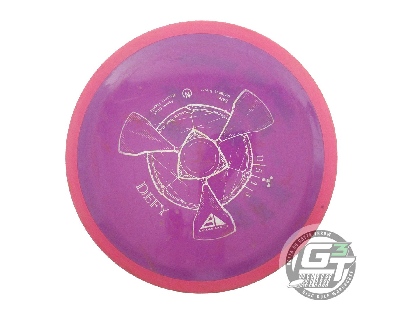 USED Axiom Discs Neutron Defy 174g Purple Pink Rim Distance Driver Golf Disc