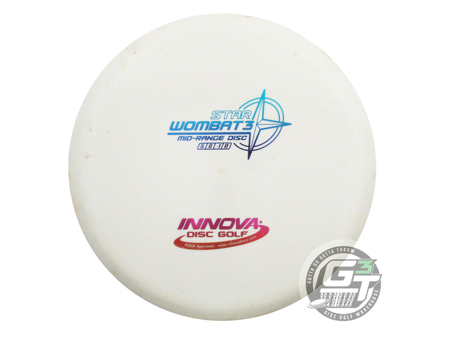 USED Innova Star Wombat3 180g Lt. Gray Rainbow Foil Midrange Golf Disc