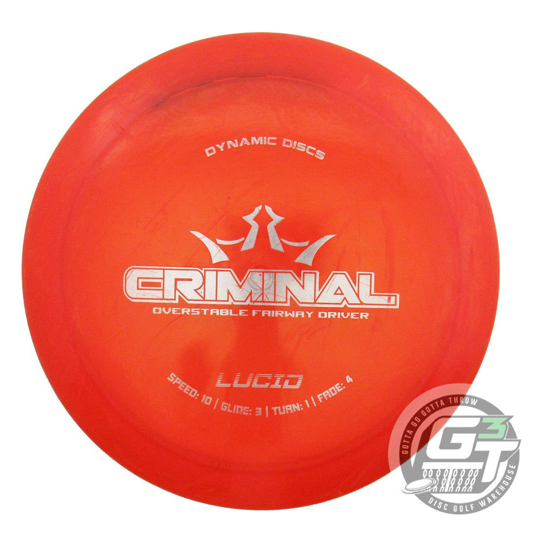 USED Dynamic Discs Lucid Criminal 170g Red Silver Stamp Distance Driver Disc