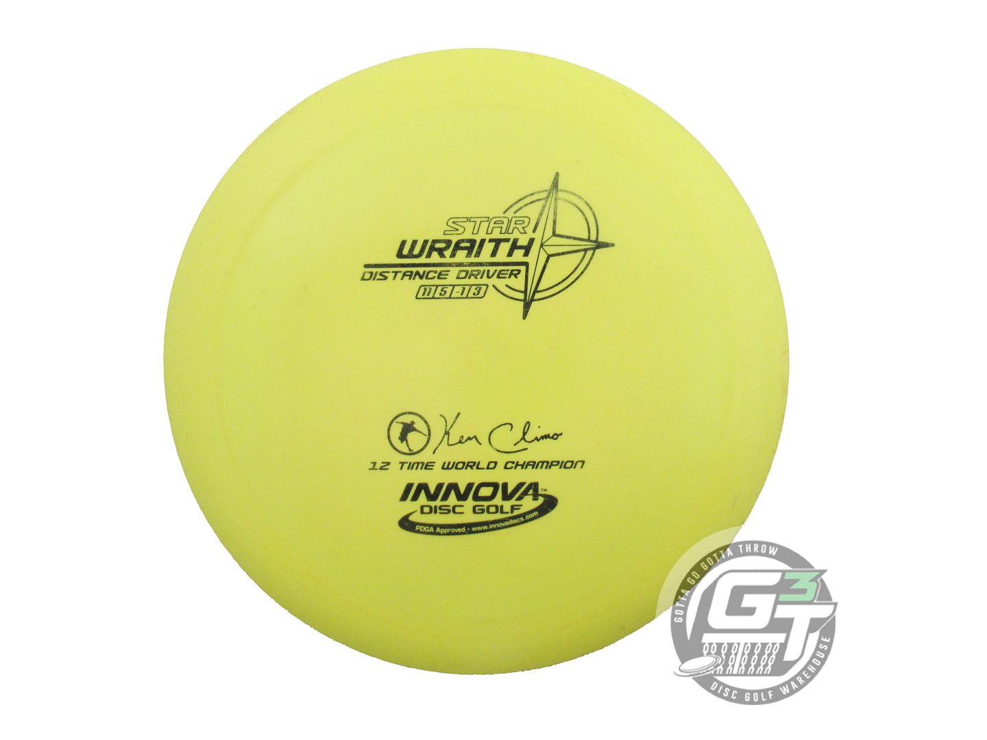 USED Innova Star Wraith 167g Yellow Black Stamp Distance Driver Golf Disc