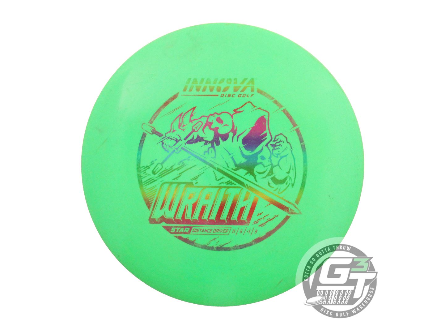 USED Innova Star Wraith 176g Green Rainbow Foil Distance Driver Golf Disc