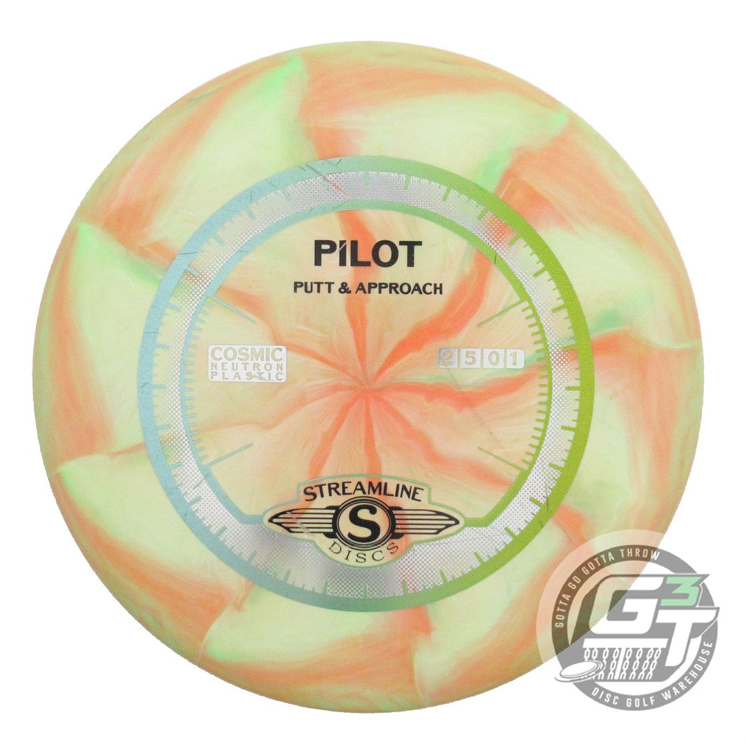 USED Streamline Discs Cosmic Neutron Pilot 172g Lime-Orange Putter Golf Disc
