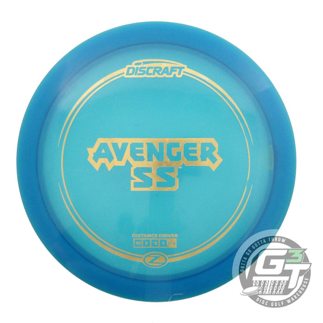 USED Discraft Z Avenger SS 175g Blue Gold Star Foil Distance Driver Golf Disc