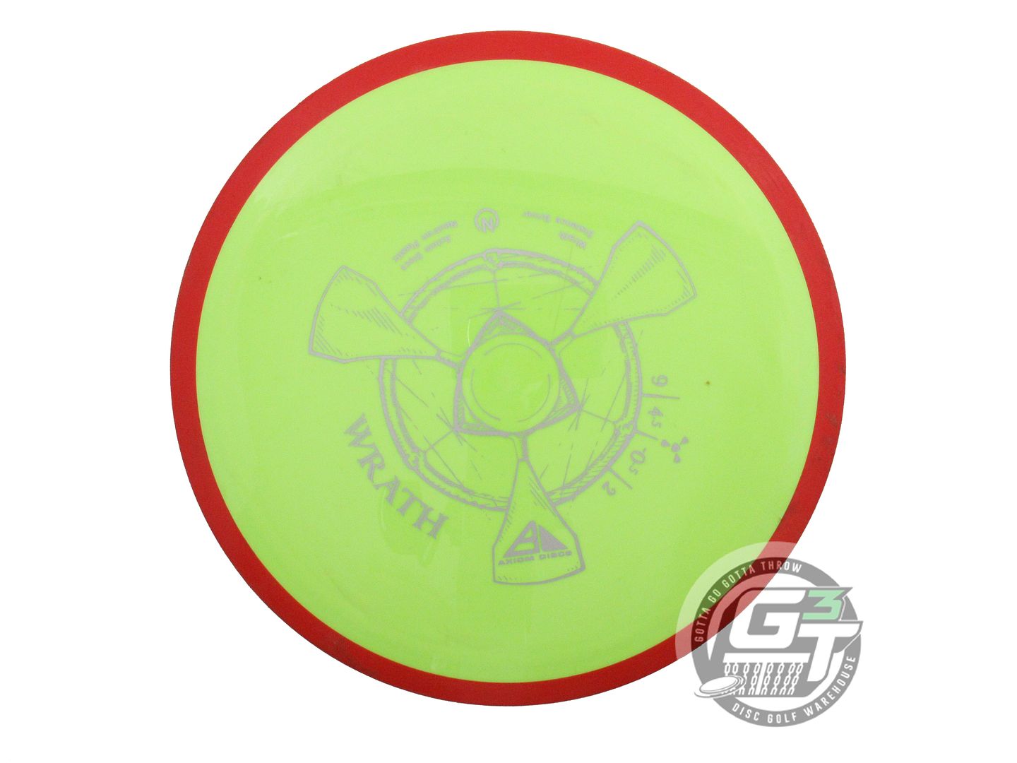 USED Axiom Discs Neutron Wrath 168g Yellow Red Rim Distance Driver Golf Disc