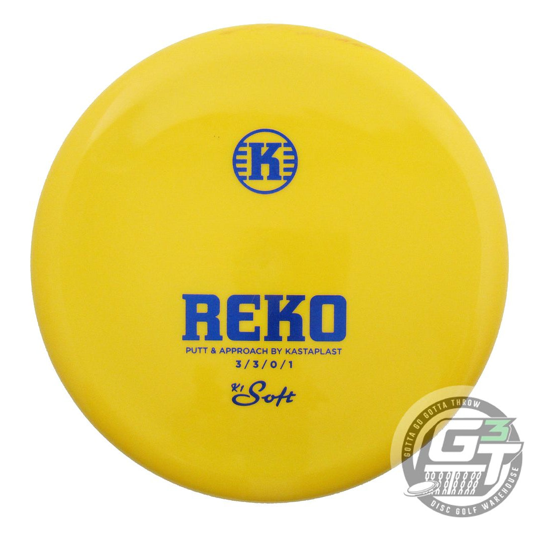 USED Kastaplast K1 Soft Reko 172g Marigold Blue Shatter Foil Putter Golf Disc
