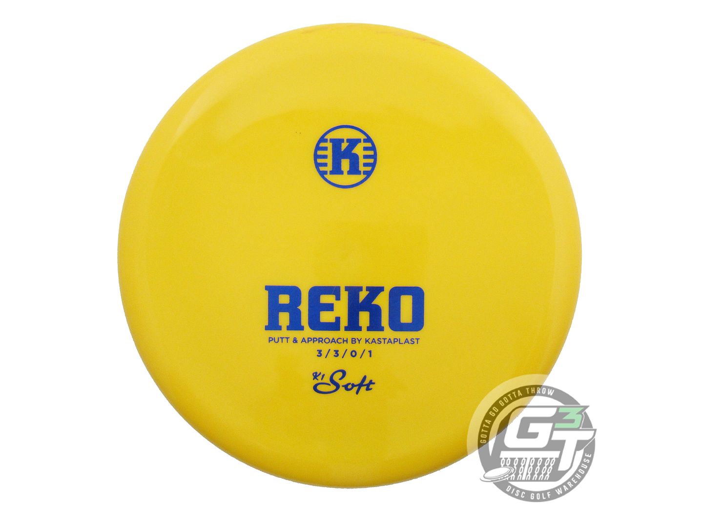 USED Kastaplast K1 Soft Reko 172g Marigold Blue Shatter Foil Putter Golf Disc