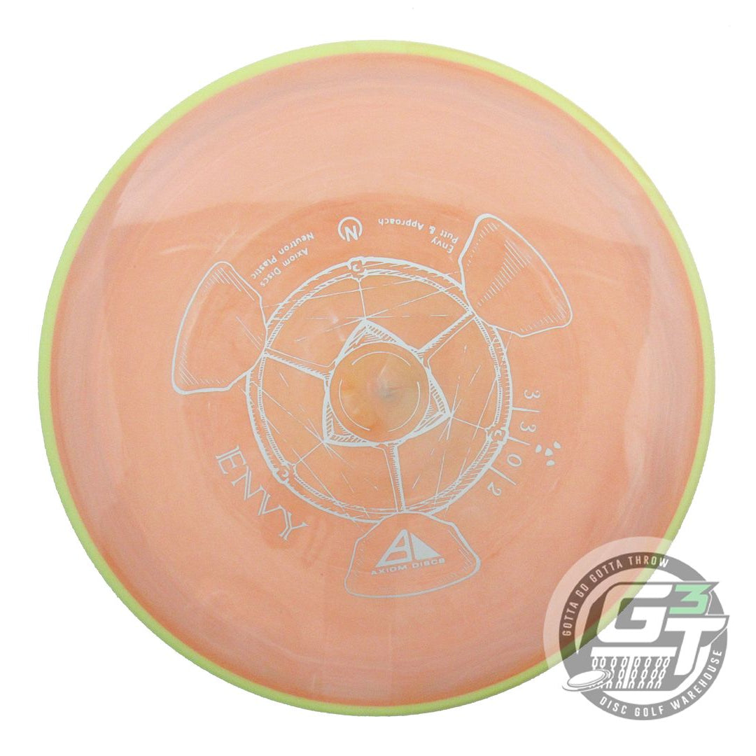 USED Axiom Discs Neutron Envy 172g Peach Yellow Rim Putter Golf Disc