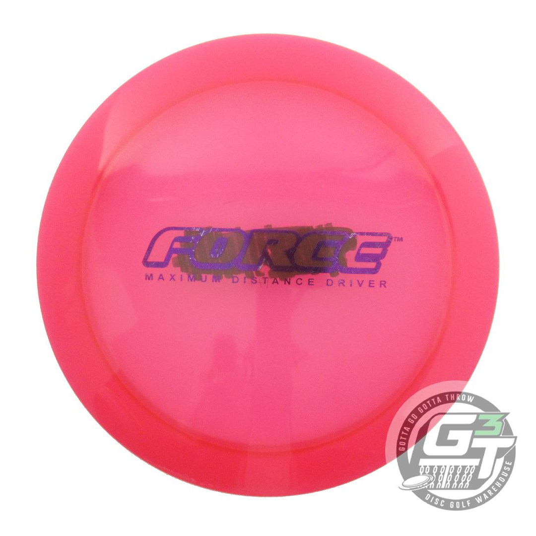 USED Discraft OLD SCHOOL Z Force 176g Pink Purple Foil Distance Driver Golf Disc