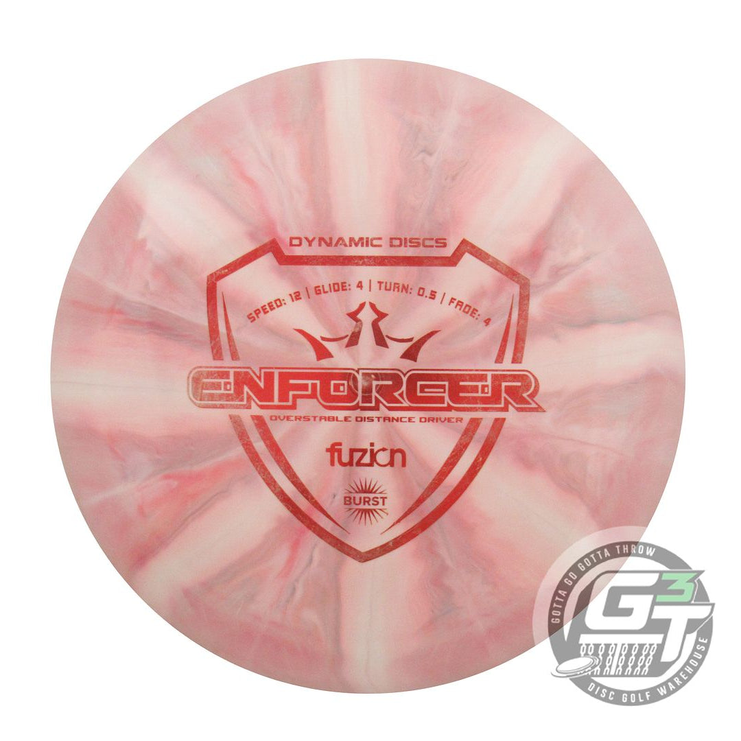 USED Dynamic Discs Fuzion Burst Enforcer 172g Pink Red Foil Distance Driver Disc