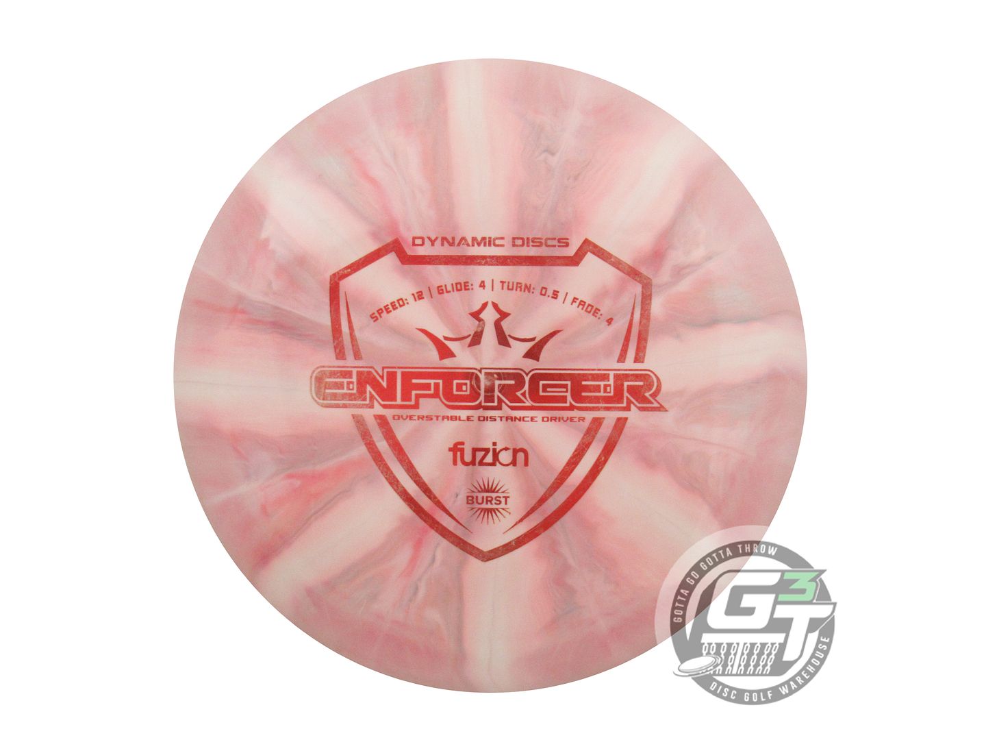 USED Dynamic Discs Fuzion Burst Enforcer 172g Pink Red Foil Distance Driver Disc