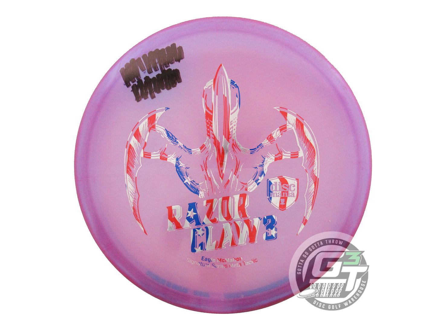 USED DiscMania RAZOR CLAW 3 Meta Tactic 175g Magenta Flag Foil Putter Golf Disc