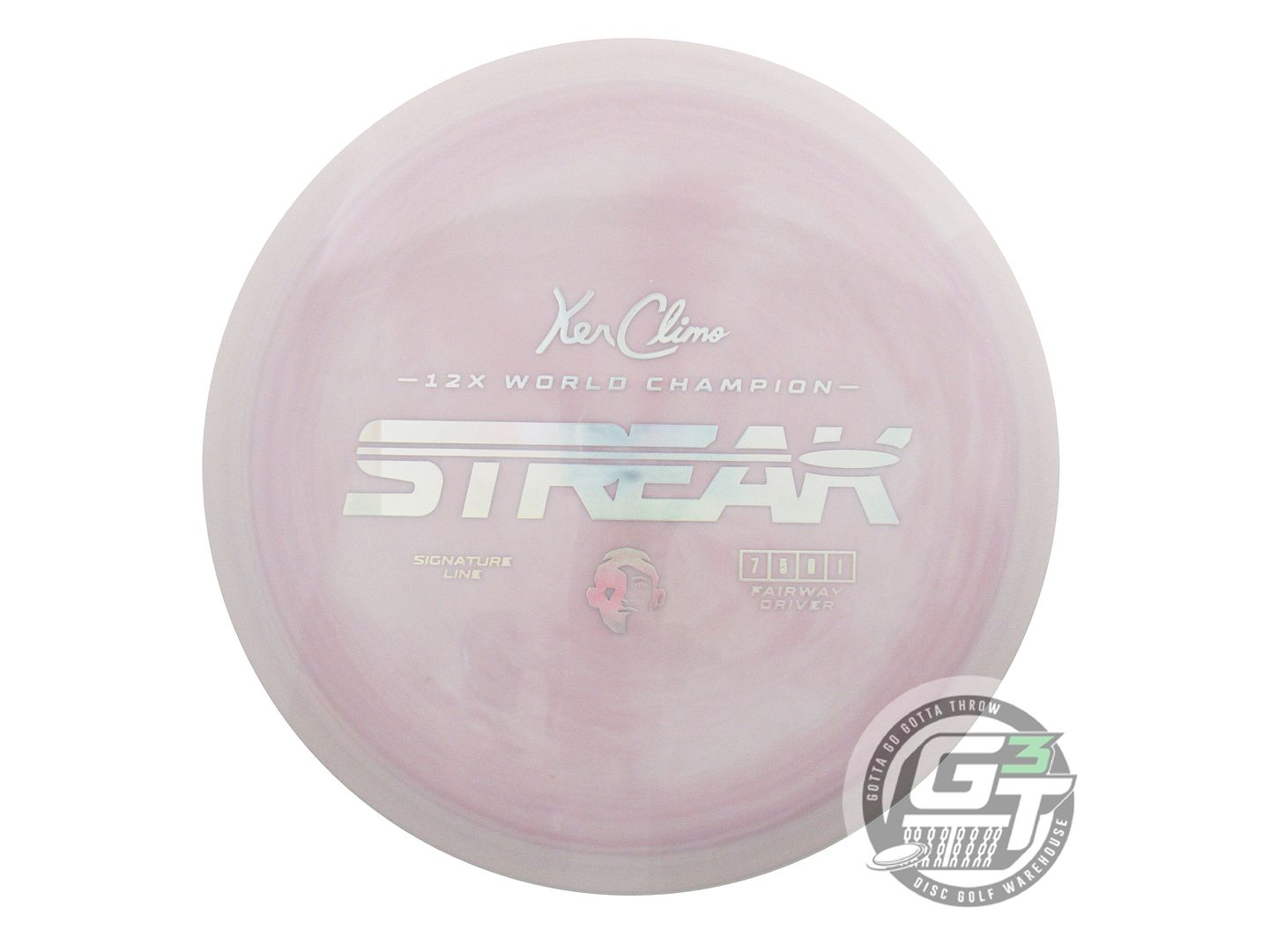 USED Climo Signature Line Streak 164g Lilac Silver Holo Foil Fairway Driver Disc