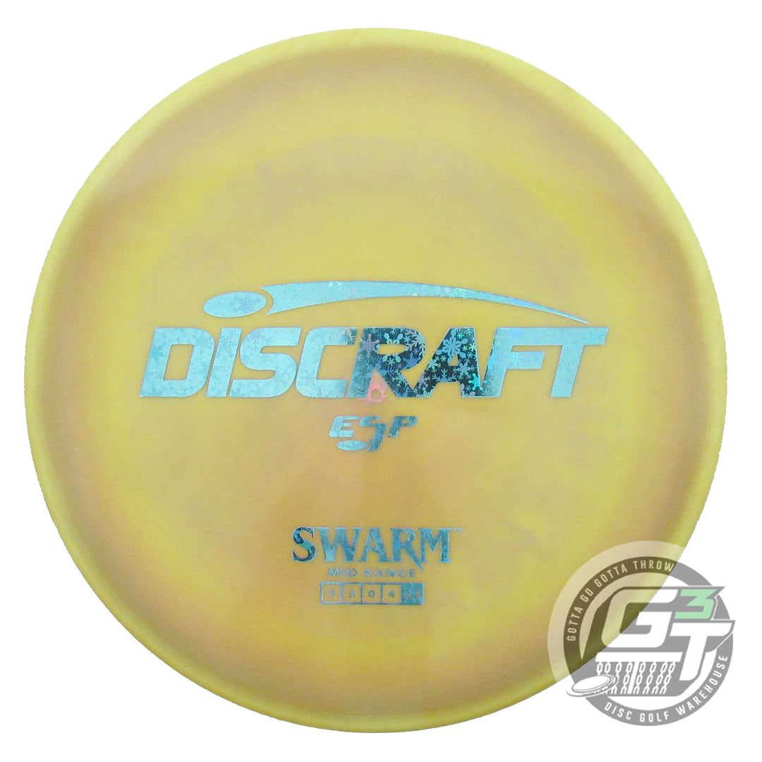 USED Discraft ESP Swarm 177g Yellow-Lilac Snowflake Foil Midrange Golf Disc