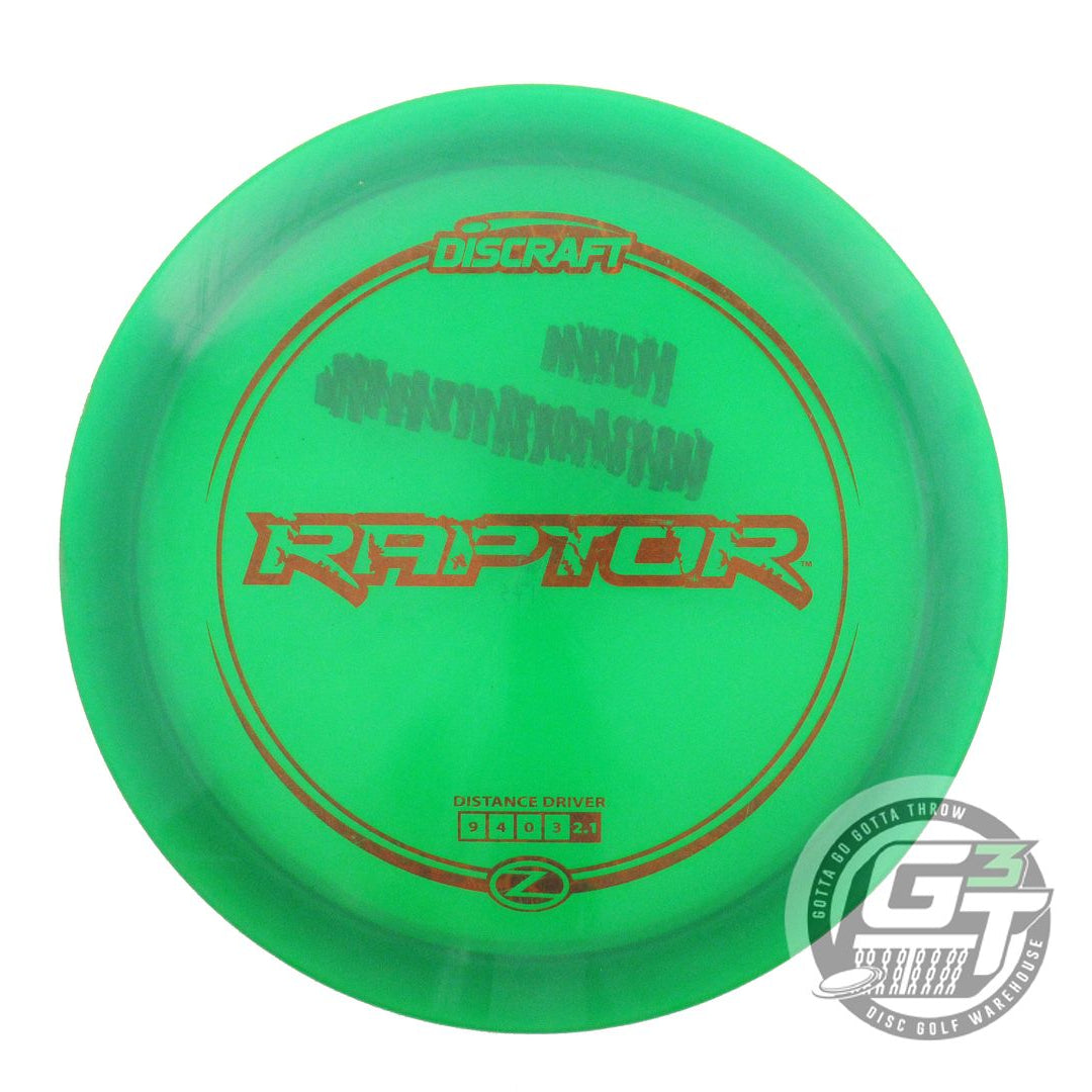 USED Discraft Z Raptor 175g Green Brown Foil Distance Driver Golf Disc