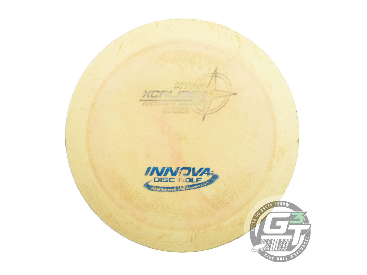 USED Innova Star Xcaliber 175g Cream Blue Foil Distance Driver Golf Disc