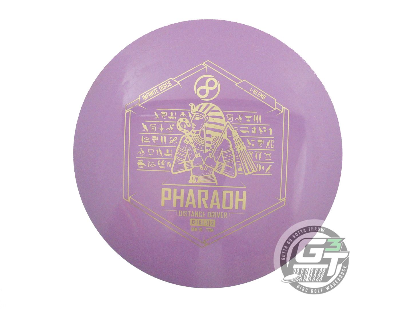 USED Infinite I-Blend Pharaoh 176g Purple Gold Stamp Distance Driver Golf Disc