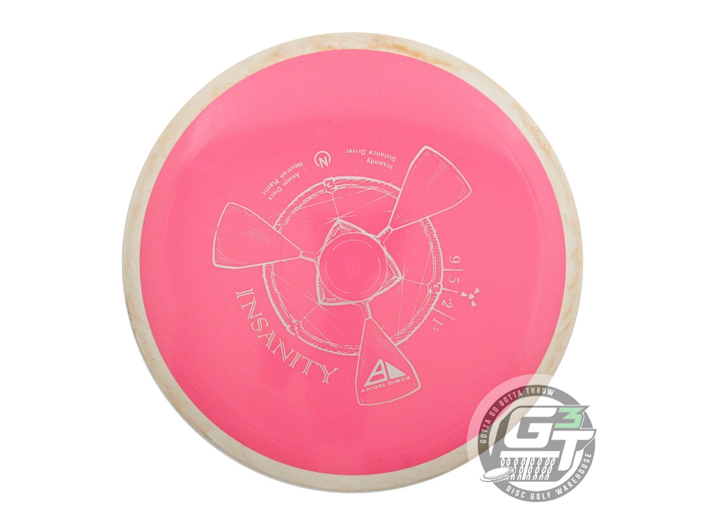 USED Axiom Discs Neutron Insanity 174g Pink White Rim Distance Driver Golf Disc