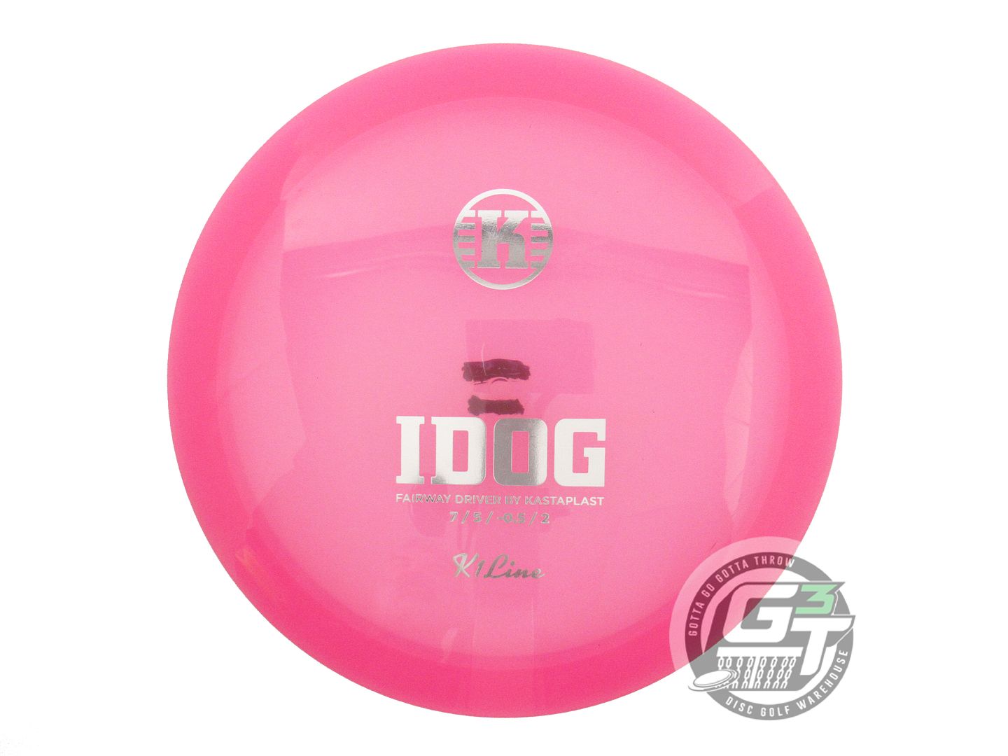 USED Kastaplast K1 Idog 174g Pink Silver Foil Fairway Driver Golf Disc