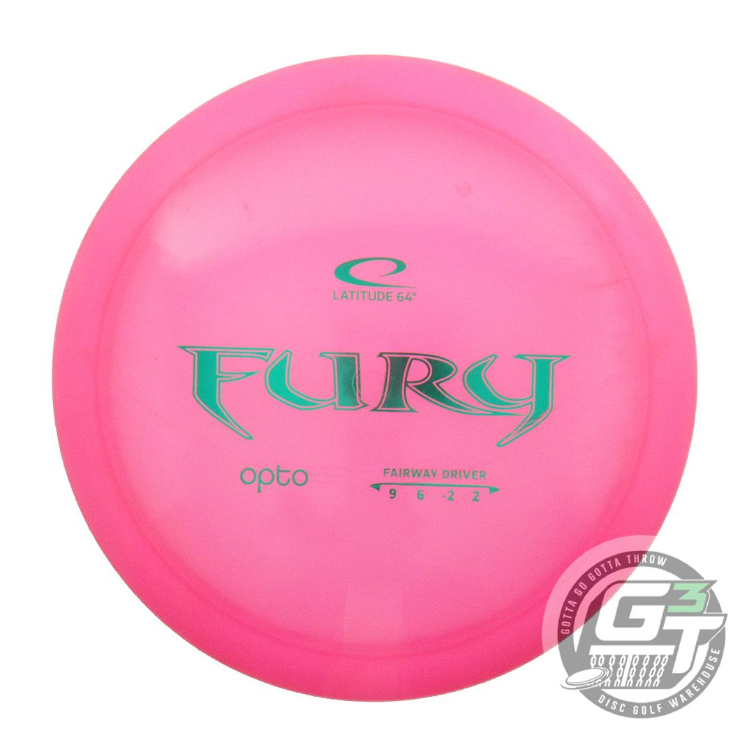 USED Latitude 64 Opto Fury 174g Pink Green Foil Fairway Driver Golf Disc