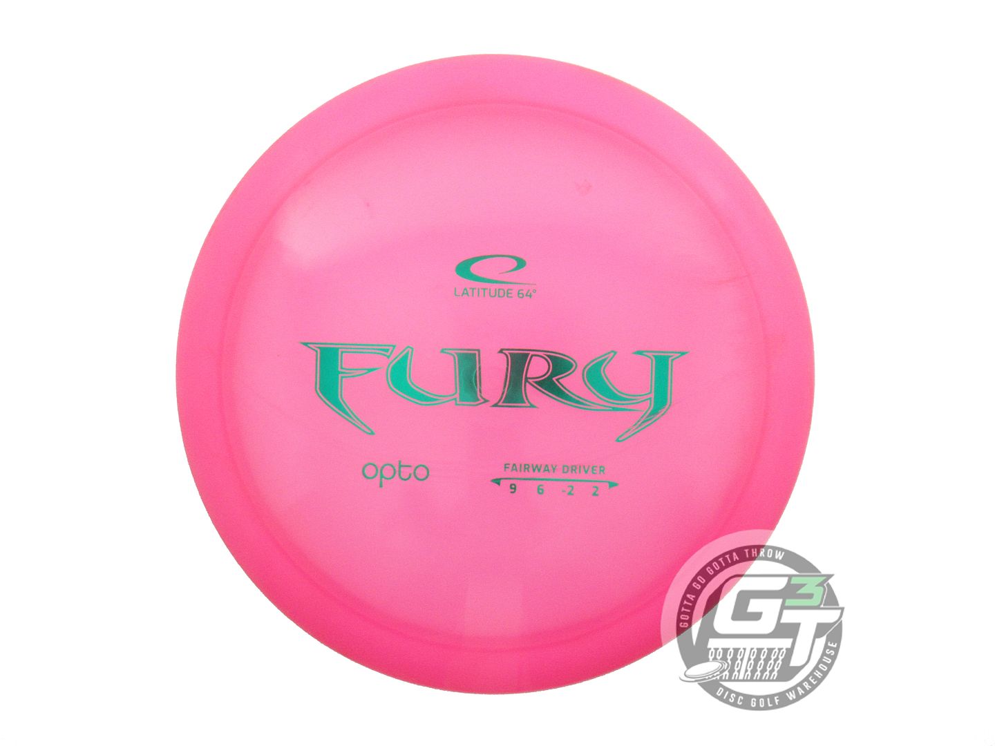 USED Latitude 64 Opto Fury 174g Pink Green Foil Fairway Driver Golf Disc