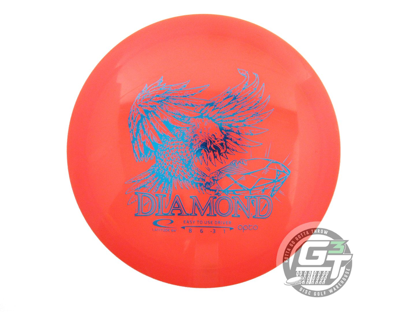 USED Latitude 64 Opto Diamond 156g Orange Blue Foil Fairway Driver Golf Disc