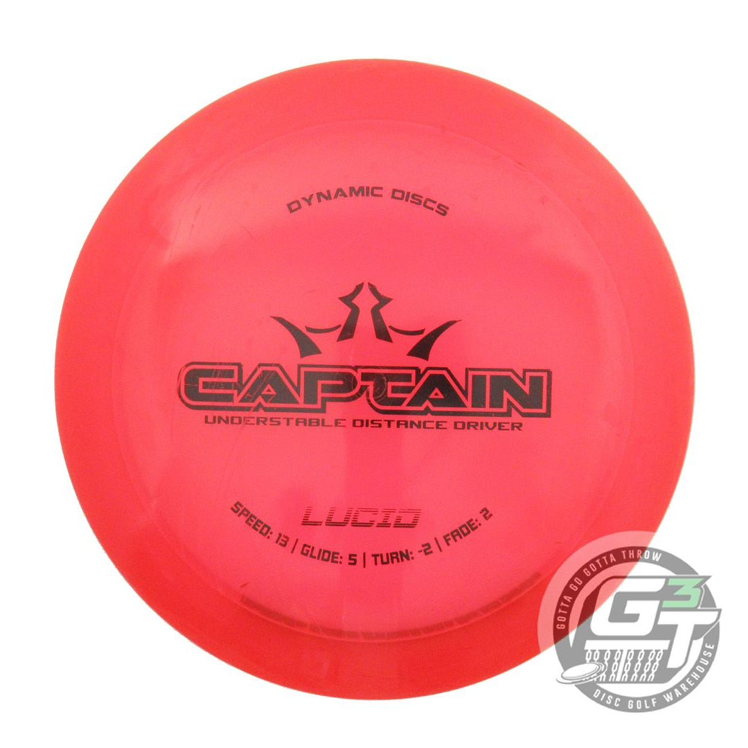 USED Dynamic Discs Lucid Captain 175g Red Black Stamp Distance Driver Golf Disc