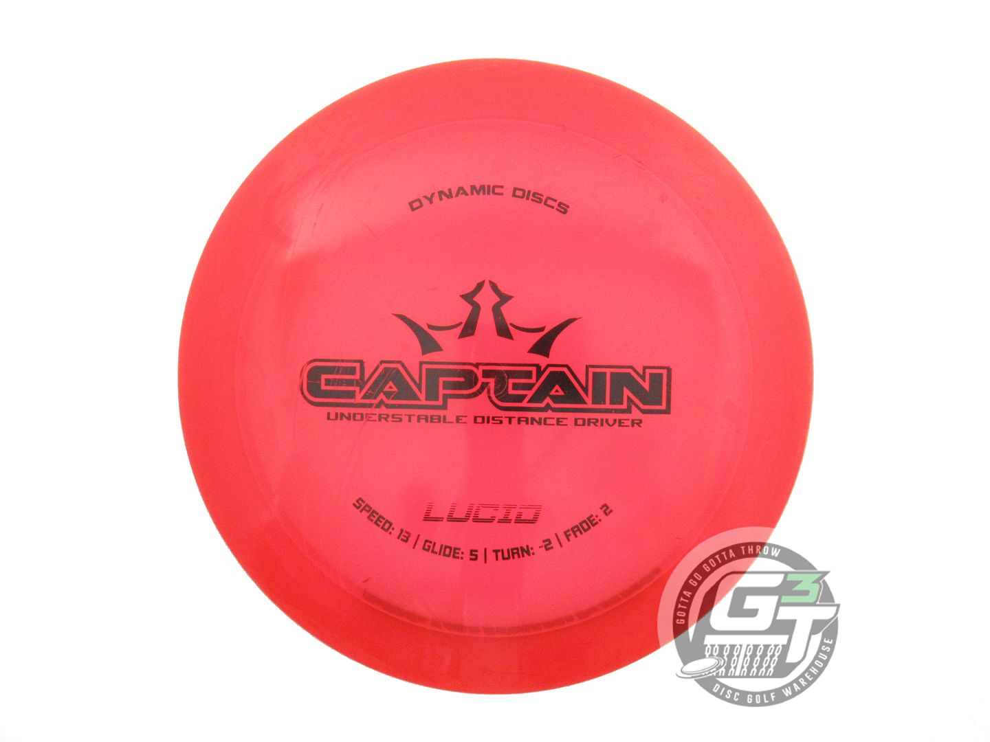 USED Dynamic Discs Lucid Captain 175g Red Black Stamp Distance Driver Golf Disc