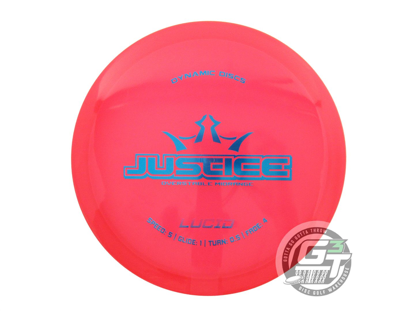 USED Dynamic Discs Lucid Justice 173g Red Blue Foil Midrange Golf Disc