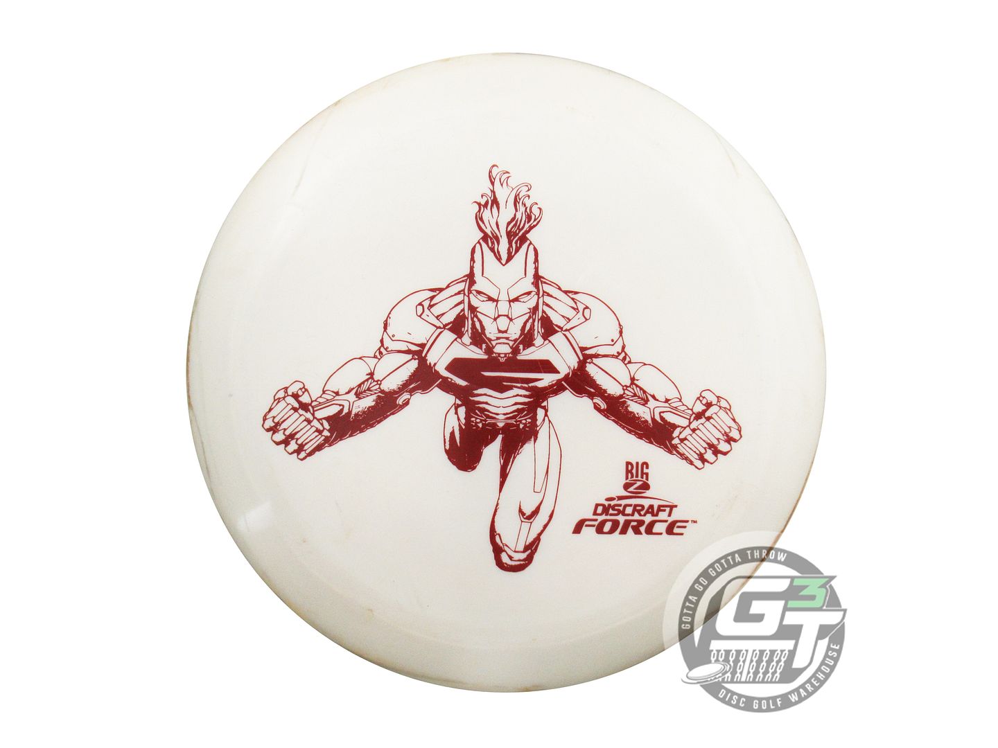 USED Discraft Big Z Force 174g White Maroon Stamp Distance Driver Golf Disc