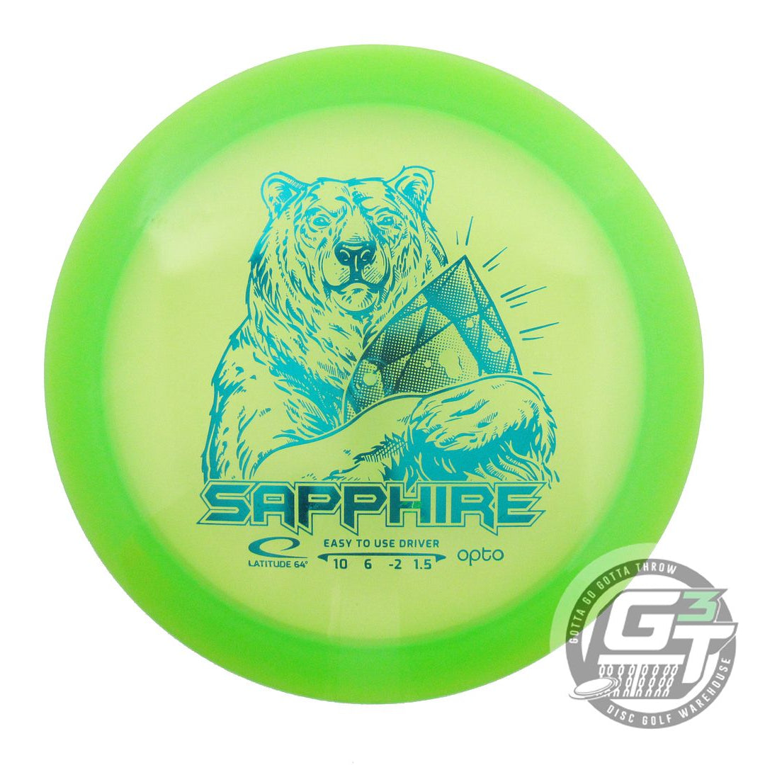USED Latitude 64 Opto Sapphire 163g Lime Teal Foil Distance Driver Golf Disc