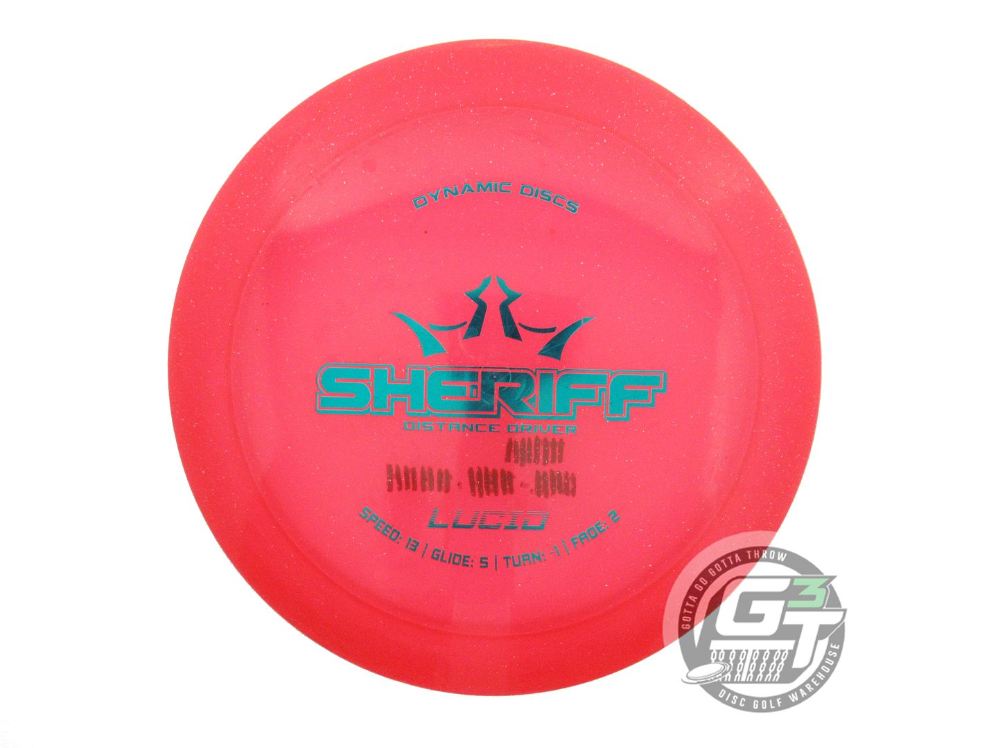 USED Dynamic Discs Lucid Sheriff 175g Red Teal Foil Distance Driver Golf Disc