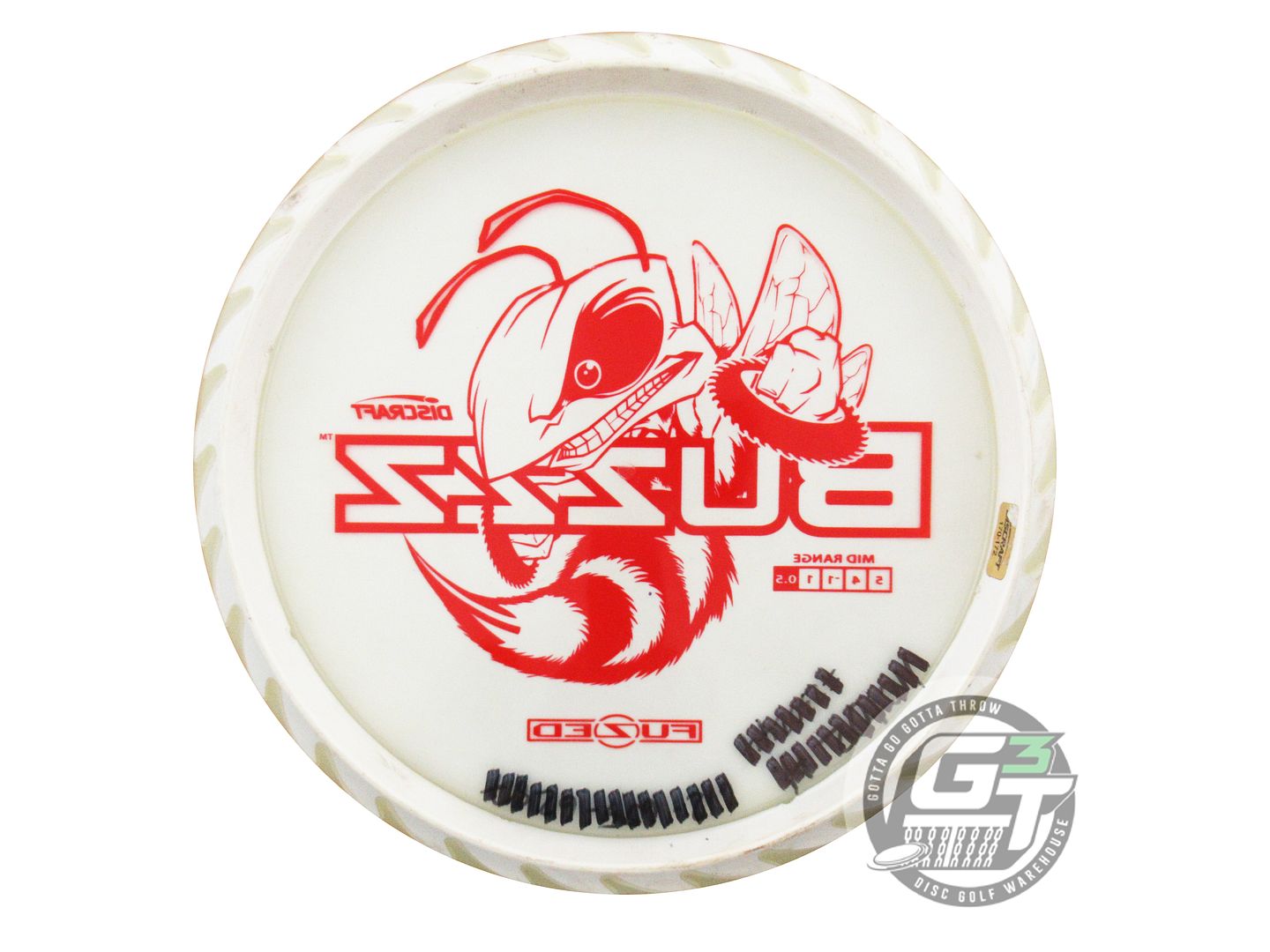 USED Discraft FuZed BuzzzSaw Buzzz 174g Clear Red Stamp Midrange Golf Disc
