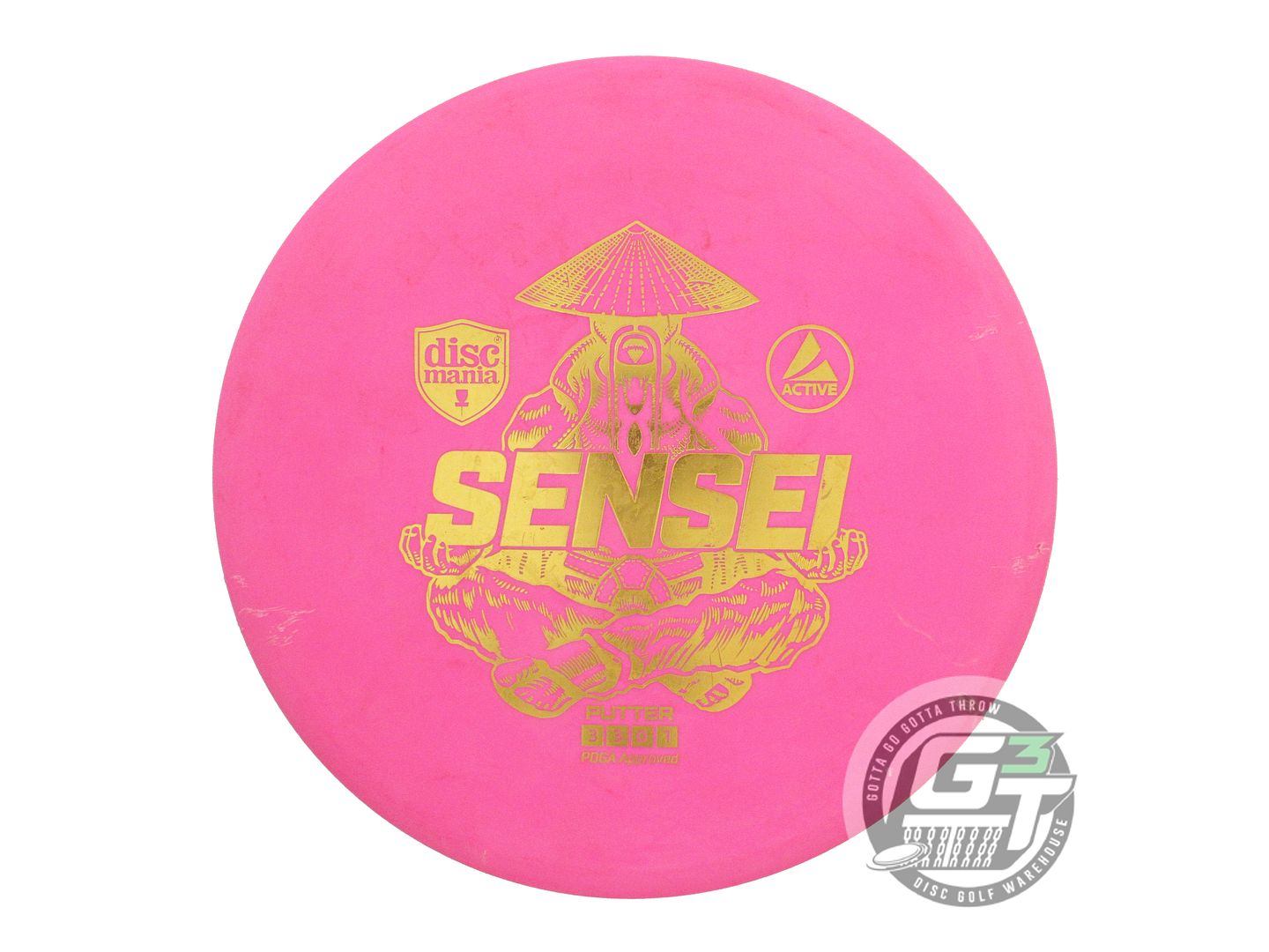 USED DiscMania Active Base Sensei 165g Pink Gold Foil Putter Golf Disc