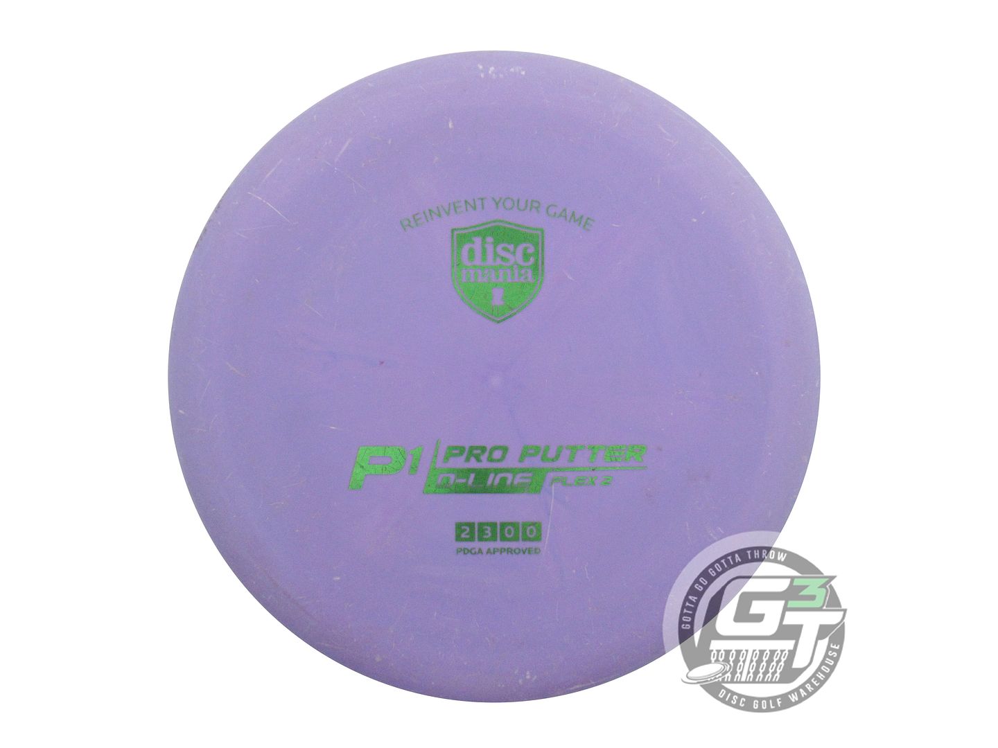 USED DiscMania D-Line Flex 2 P1 173g Purple Lime Foil Putter Golf Disc