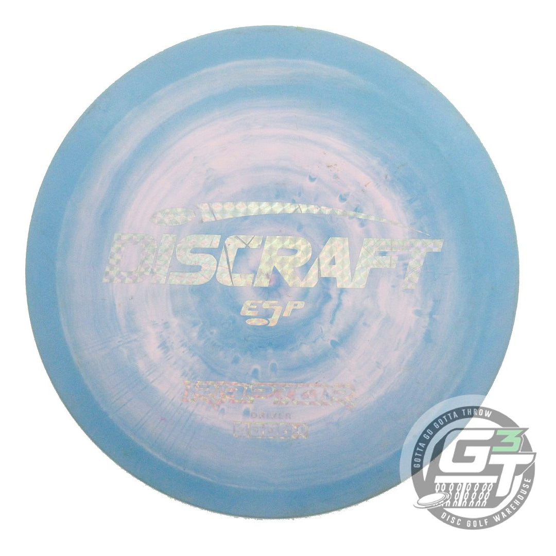 USED Discraft ESP Raptor 175g Blue-Pink Silver Prism Foil Distance Driver Disc