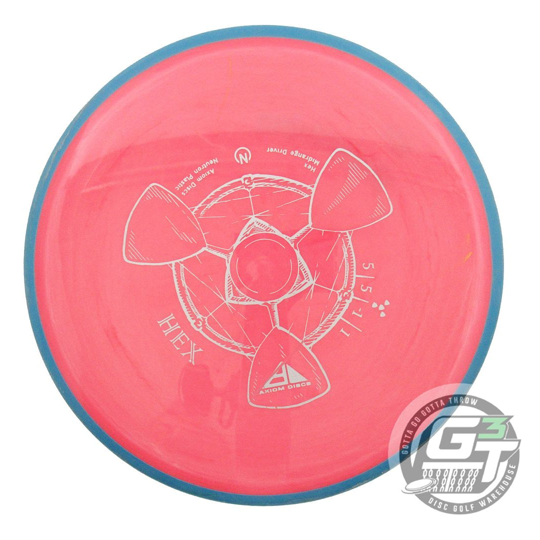 USED Axiom Discs Neutron Hex 172g Pink Blue Rim Midrange Golf Disc