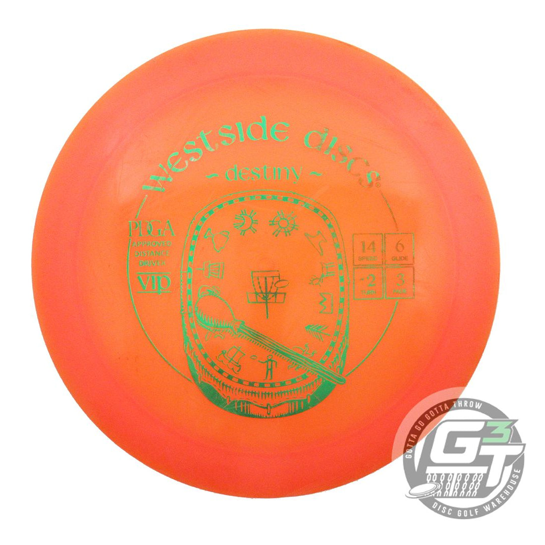 USED Westside Discs VIP Destiny 176g Orange Green Foil Distance Driver Golf Disc