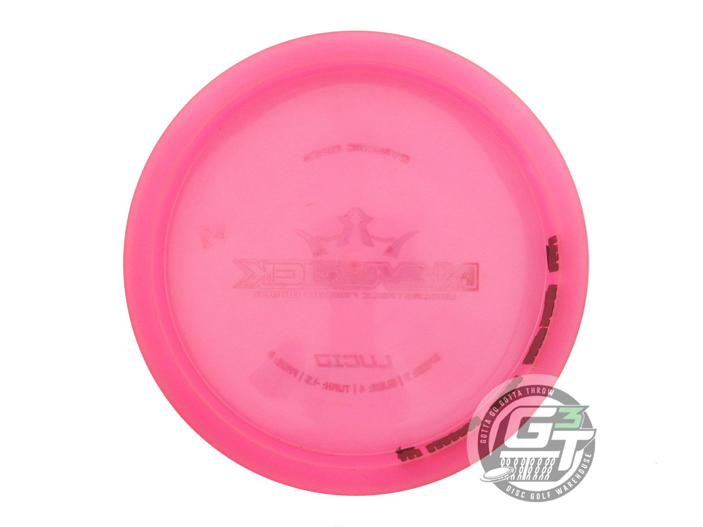 USED Dynamic Discs Lucid Maverick 176g Pink Red Foil Distance Driver Golf Disc