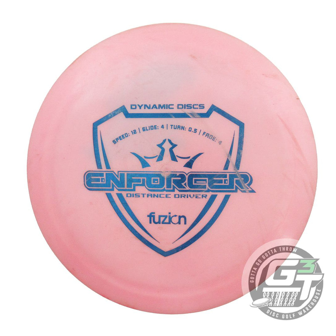USED Dynamic Discs Fuzion Enforcer 170g Pink Blue Foil Distance Driver Golf Disc