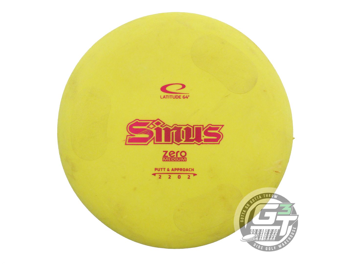 USED Latitude 64 Zero Medium Sinus 173g Yellow Magenta Foil Putter Golf Disc