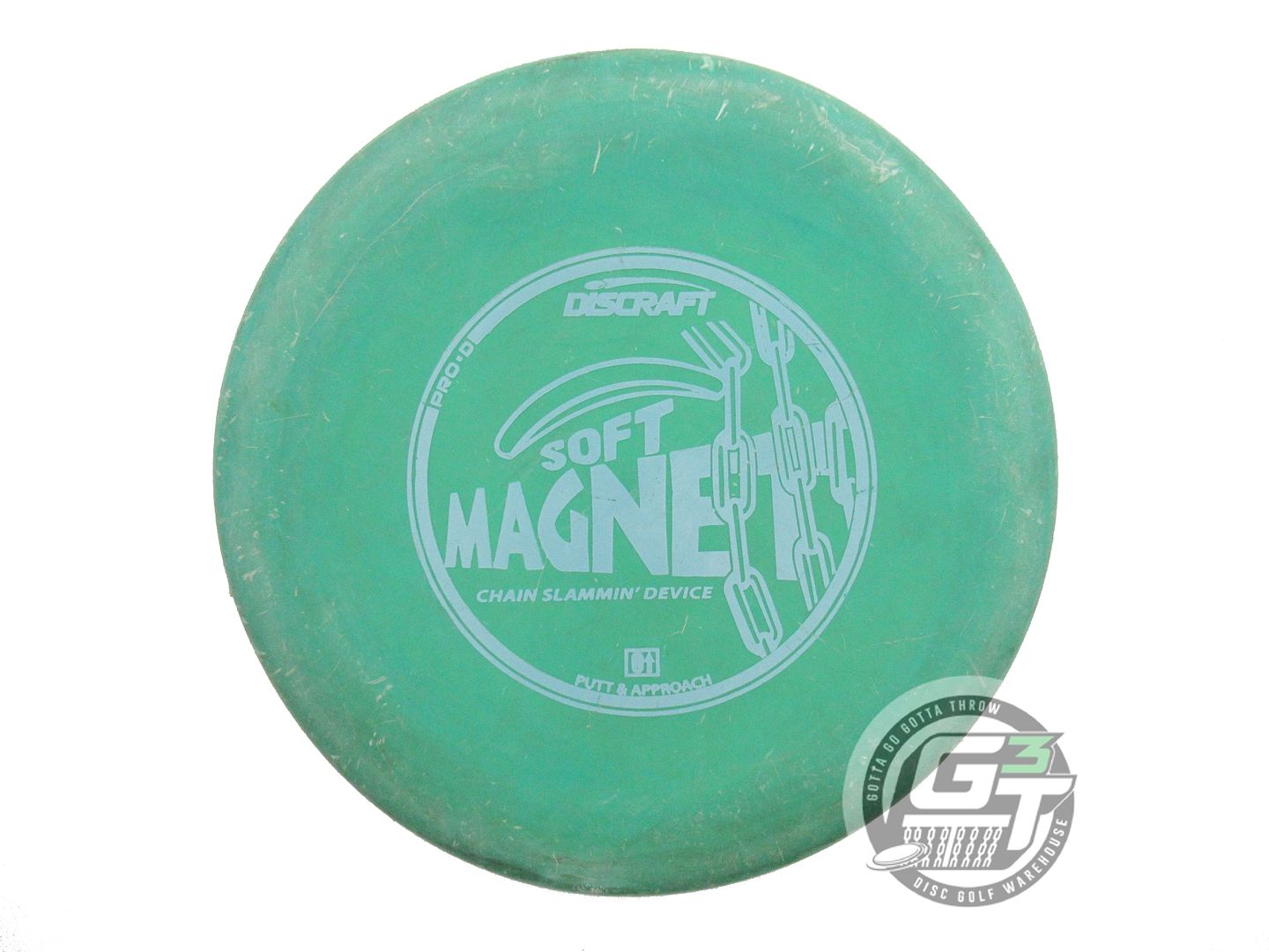 USED Discraft Pro D Soft Magnet 176g Green Sky Blue Stamp Putter Golf Disc