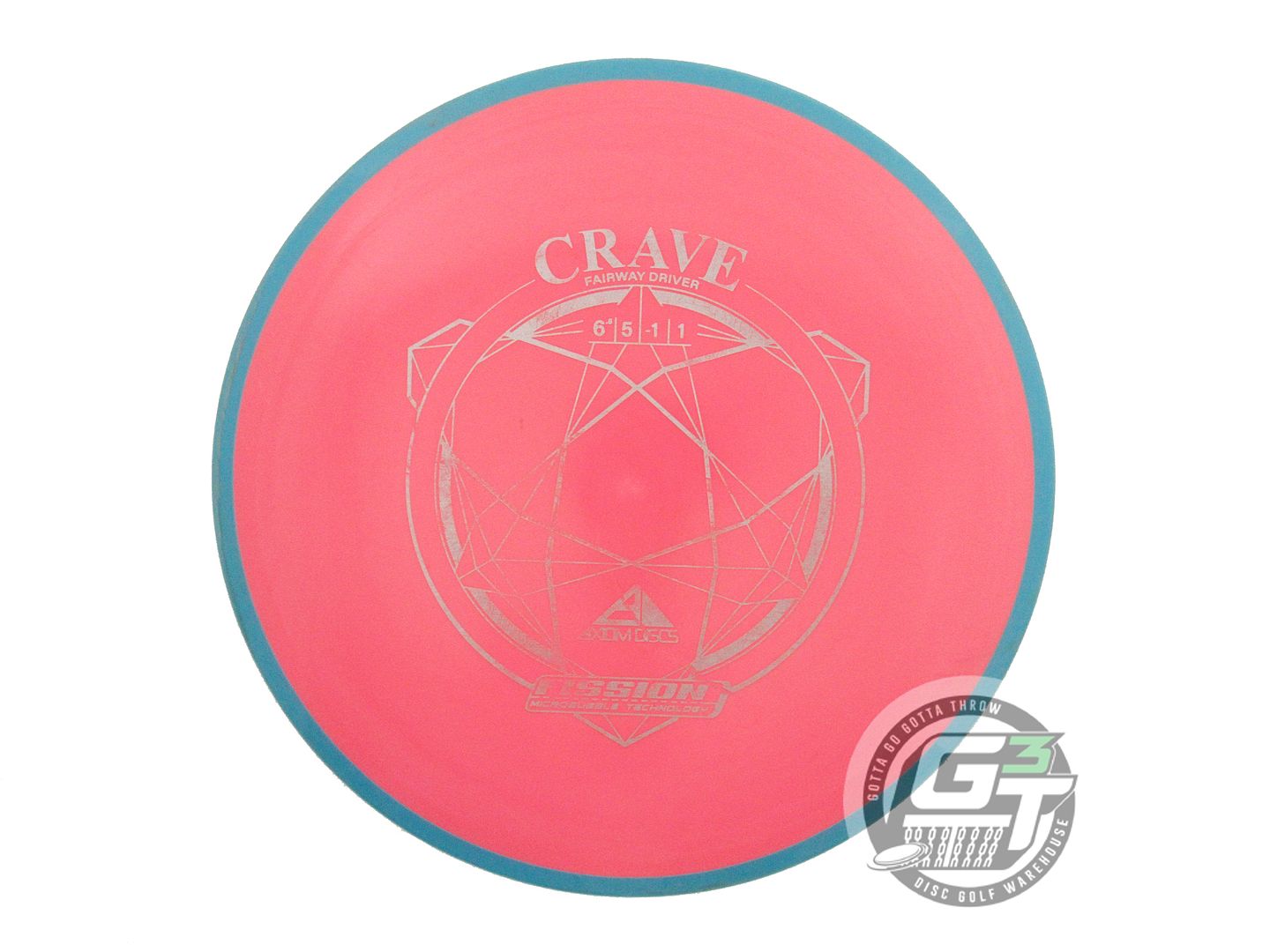 USED Axiom Discs Fission Crave 154g Pink Teal Rim Fairway Driver Golf Disc