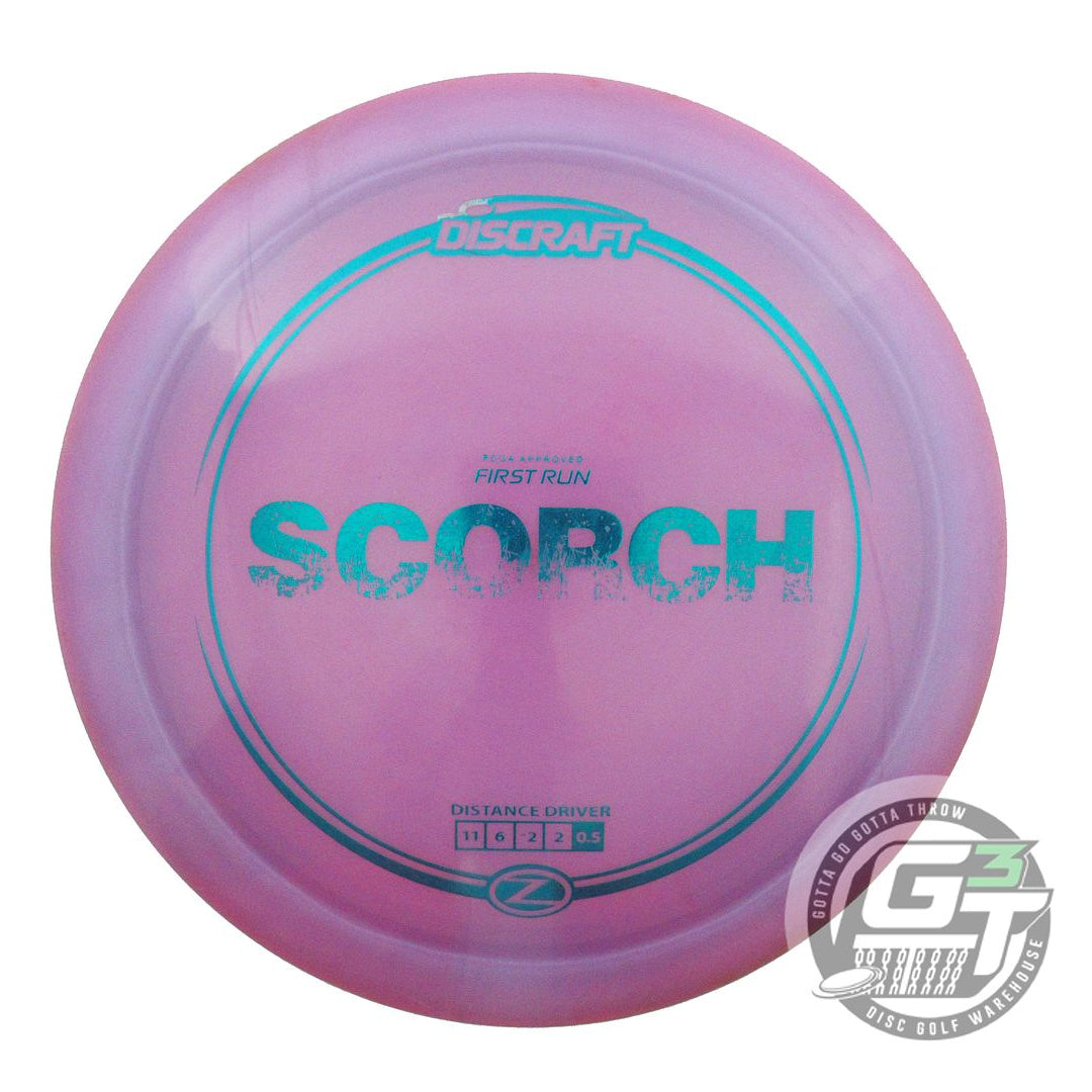 USED Discraft FIRST RUN Z Scorch 174g Purple Teal Foil Distance Driver Golf Disc