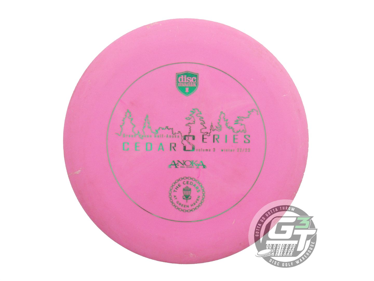 USED DiscMania D-Line P2 174g Pink Green Foil Putter Golf Disc