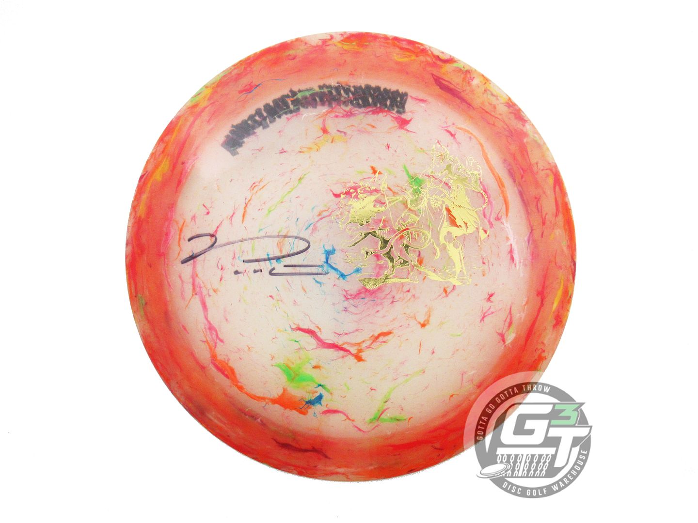 USED Discraft SIGNED Glo Jawbreaker Z FLX Hades 161g Gold Foil Driver Disc