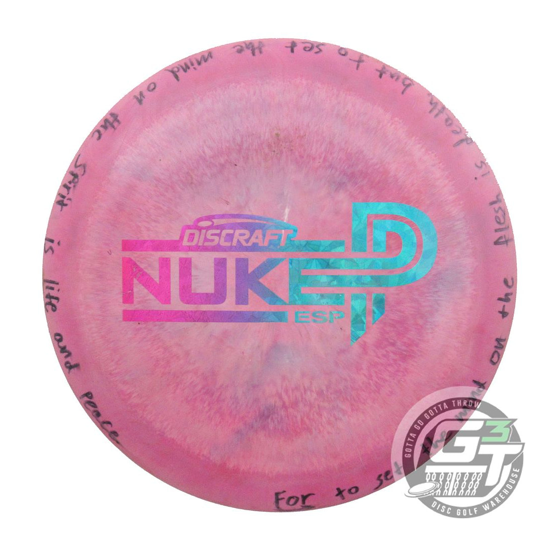 USED Discraft ESP Nuke 160g Pink Miami Shatter Foil Distance Driver Golf Disc