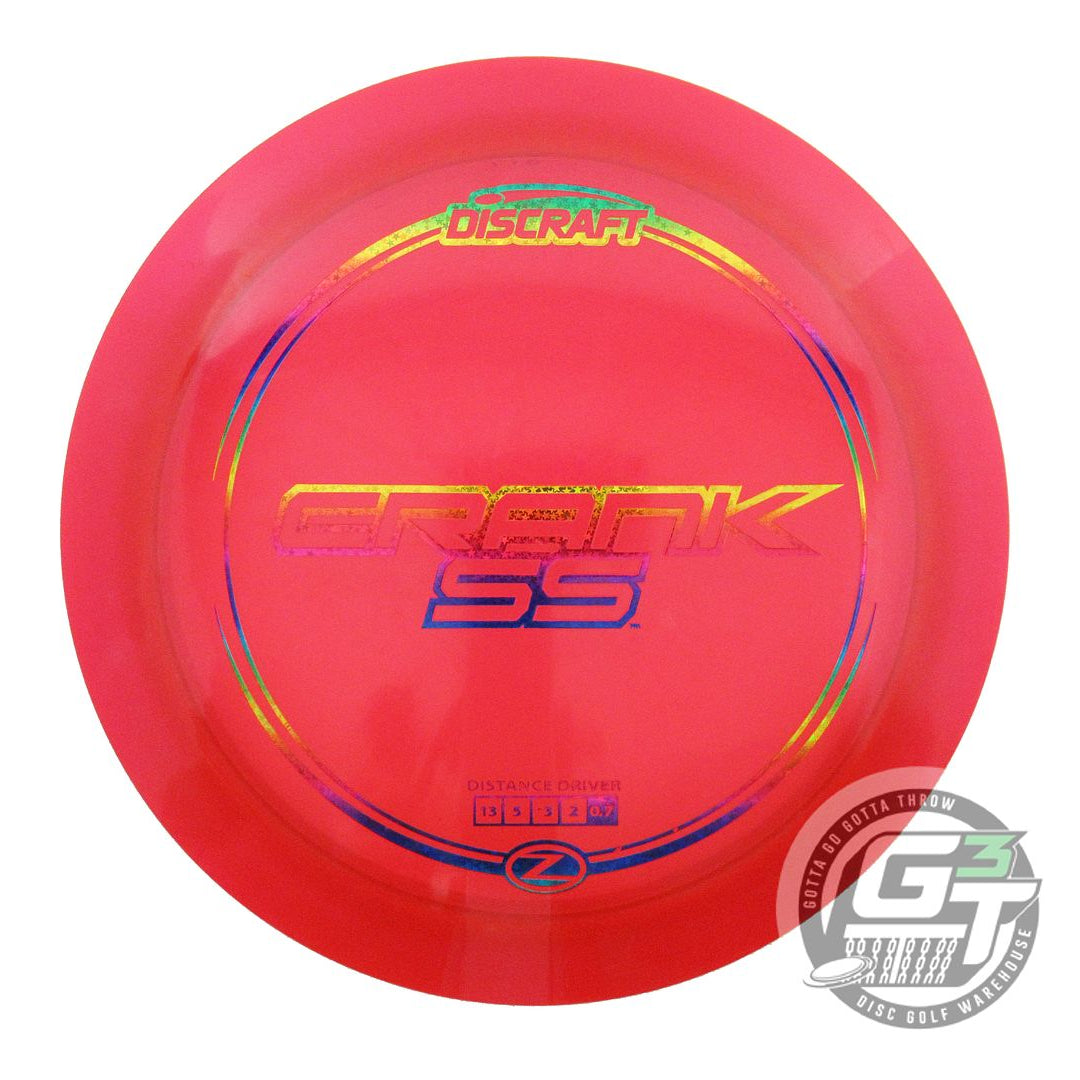 USED Discraft Z Crank SS 178g Red Rainbow Star Foil Distance Driver Golf Disc
