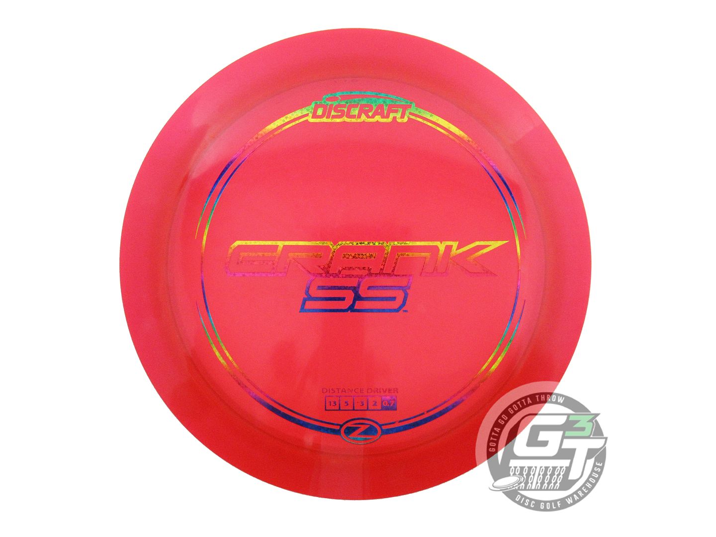 USED Discraft Z Crank SS 178g Red Rainbow Star Foil Distance Driver Golf Disc