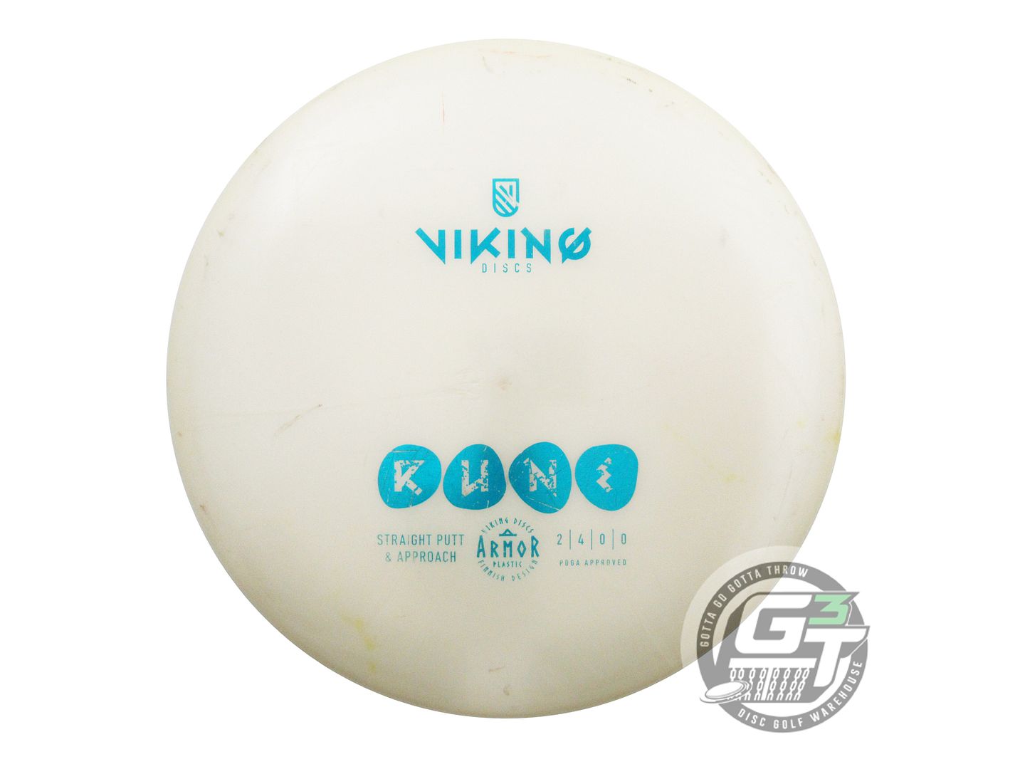 USED Viking Discs Armor Rune 174g White Blue Foil Putter Golf Disc